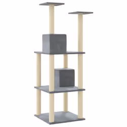 vidaXL Cat Tree with Sisal Scratching Posts Light Grey Pet Cat Tower Climber - Additional view 5