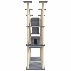 vidaXL Cat Tree with Sisal Scratching Posts Light Grey Pet Cat Tower Climber - Additional view 4
