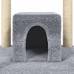 vidaXL Cat Tree with Sisal Scratching Posts Light Grey Pet Cat Tower Climber - Additional view 6