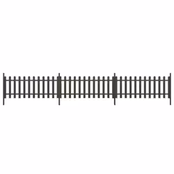 vidaXL 3x Picket Fence with Posts WPC Garden Outdoor Patio Fence Panel Barrier