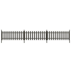 vidaXL 3x Picket Fence with Posts WPC Garden Outdoor Patio Fence Panel Barrier