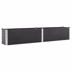 vidaXL Garden Raised Bed Outdoor Plant Pot Flower Box Planter Box WPC Grey - 200 x 50 x 54 cm - Additional view 2