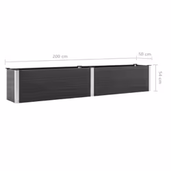 vidaXL Garden Raised Bed Outdoor Plant Pot Flower Box Planter Box WPC Grey - 200 x 50 x 54 cm - Additional view 4