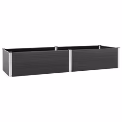 vidaXL Garden Raised Bed Outdoor Plant Pot Flower Box Planter Box WPC Grey - 200 x 100 x 54 cm