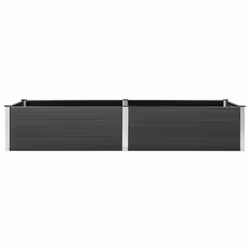 vidaXL Garden Raised Bed Outdoor Plant Pot Flower Box Planter Box WPC Grey - 200 x 100 x 54 cm