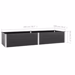 vidaXL Garden Raised Bed Outdoor Plant Pot Flower Box Planter Box WPC Grey - 200 x 100 x 54 cm - Additional view 5