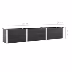 vidaXL Garden Raised Bed Outdoor Plant Pot Flower Box Planter Box WPC Grey - 300 x 50 x 54 cm - Additional view 5
