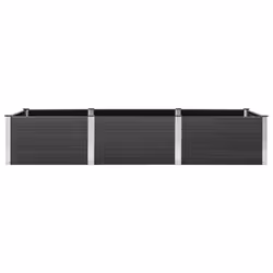 vidaXL Garden Raised Bed Outdoor Plant Pot Flower Box Planter Box WPC Grey - 300 x 100 x 54 cm - Additional view 2