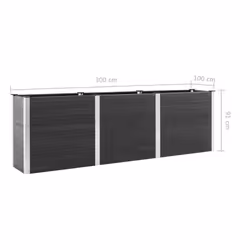vidaXL Garden Raised Bed Outdoor Plant Pot Flower Box Planter Box WPC Grey - 300 x 100 x 91 cm - Additional view 5