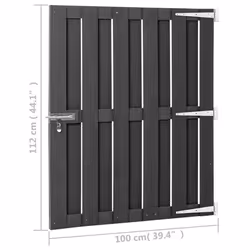 vidaXL Garden Gate WPC 100x112 cm Grey Bonanza Fence Driveway Entrance Gate - Additional view 5