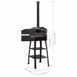 vidaXL Outdoor Pizza Oven Charcoal Fired with 2 Fireclay Stones Pizza Maker - Additional view 9