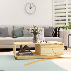 vidaXL Solid Firwood Coffee Table Wooden Living Room Couch Side End Table
