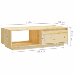 vidaXL Solid Firwood Coffee Table Wooden Living Room Couch Side End Table - Additional view 4