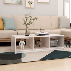 vidaXL Solid Pinewood Coffee Table Living Room Couch Sofa Table Multi Colours - white
