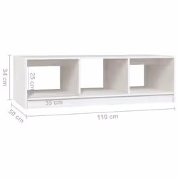 vidaXL Solid Pinewood Coffee Table Living Room Couch Sofa Table Multi Colours - white - Additional view 4