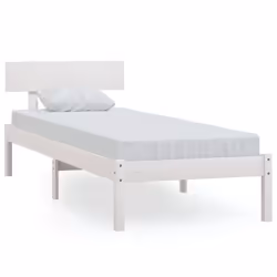 vidaXL Solid Wood Pine Bed Frame Wooden Platform Bedstead Multi Colours/Sizes - white, 75 x 190 cm