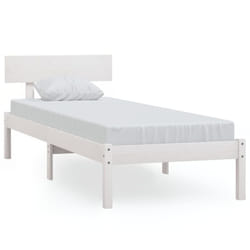 vidaXL Solid Wood Pine Bed Frame Wooden Platform Bedstead Multi Colours/Sizes - white, 75 x 190 cm