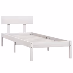vidaXL Solid Wood Pine Bed Frame Wooden Platform Bedstead Multi Colours/Sizes - white, 75 x 190 cm