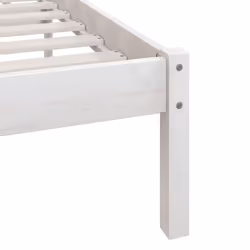 vidaXL Solid Wood Pine Bed Frame Wooden Platform Bedstead Multi Colours/Sizes - white, 75 x 190 cm - Additional view 7