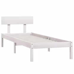 vidaXL Solid Wood Pine Bed Frame Wooden Platform Bedstead Multi Colours/Sizes - white, 90 x 190 cm