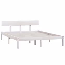 vidaXL Solid Wood Pine Bed Frame Wooden Platform Bedstead Multi Colours/Sizes - white, 120 x 200 cm