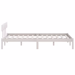 vidaXL Solid Wood Pine Bed Frame Wooden Platform Bedstead Multi Colours/Sizes - white, 140 x 200 cm - Additional view 5