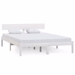 vidaXL Solid Wood Pine Bed Frame Wooden Platform Bedstead Multi Colours/Sizes - white, 150 x 200 cm
