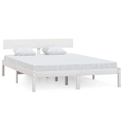 vidaXL Solid Wood Pine Bed Frame Wooden Platform Bedstead Multi Colours/Sizes - white, 150 x 200 cm