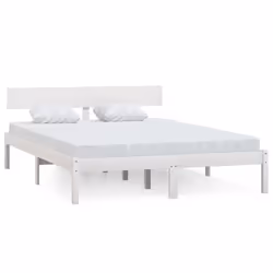 vidaXL Solid Wood Pine Bed Frame Wooden Platform Bedstead Multi Colours/Sizes - white, 150 x 200 cm
