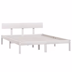vidaXL Solid Wood Pine Bed Frame Wooden Platform Bedstead Multi Colours/Sizes - white, 150 x 200 cm