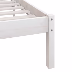 vidaXL Solid Wood Pine Bed Frame Wooden Platform Bedstead Multi Colours/Sizes - white, 150 x 200 cm - Additional view 7