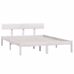 vidaXL Solid Wood Pine Bed Frame Wooden Platform Bedstead Multi Colours/Sizes - white, 160 x 200 cm - Additional view 3