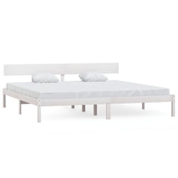 vidaXL Solid Wood Pine Bed Frame Wooden Platform Bedstead Multi Colours/Sizes - white, 200 x 200 cm