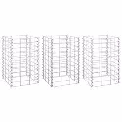 vidaXL 3x Gabion Raised Beds Iron Garden Patio Gabion Basket Planter Wall - Additional view 3