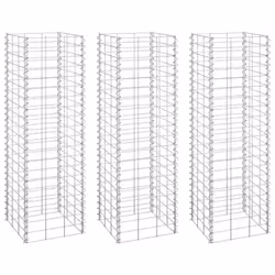 vidaXL 3x Gabion Raised Beds Iron Garden Patio Gabion Basket Planter Wall