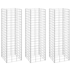 vidaXL 3x Gabion Raised Beds Iron Garden Patio Gabion Basket Planter Wall