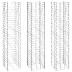 vidaXL 3x Gabion Raised Beds Iron Garden Patio Gabion Basket Planter Wall