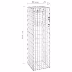 vidaXL 2x Gabion Basket Posts Iron Patio Outdoor Garden Planter Gabion Post - Additional view 6