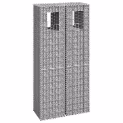 vidaXL 2x Gabion Basket Posts Iron Patio Outdoor Garden Planter Gabion Post