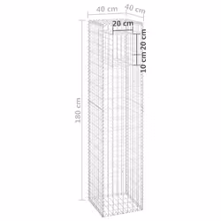 vidaXL 2x Gabion Basket Posts Iron Patio Outdoor Garden Planter Gabion Post - Additional view 6