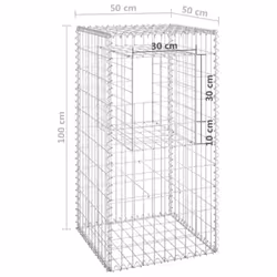 vidaXL 2x Gabion Basket Posts Iron Patio Outdoor Garden Planter Gabion Post - Additional view 6
