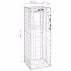 vidaXL Gabion Basket Post Iron Patio Outdoor Garden Planter Gabion Post Rails - Additional view 3