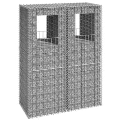 vidaXL 2x Gabion Basket Posts Iron Patio Outdoor Garden Planter Gabion Post