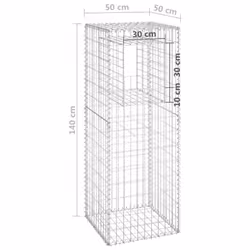 vidaXL 2x Gabion Basket Posts Iron Patio Outdoor Garden Planter Gabion Post - Additional view 6