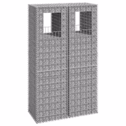 vidaXL 2x Gabion Basket Posts Iron Patio Outdoor Garden Planter Gabion Post