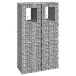 vidaXL 2x Gabion Basket Posts Iron Patio Outdoor Garden Planter Gabion Post