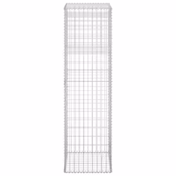 vidaXL 2x Gabion Basket Posts Iron Patio Outdoor Garden Planter Gabion Post - Additional view 4