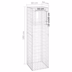 vidaXL 2x Gabion Basket Posts Iron Patio Outdoor Garden Planter Gabion Post - Additional view 6
