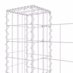 vidaXL U-shape Gabion Basket with 3 Posts Iron Outdoor Patio Wire Wall Fence - Additional view 4