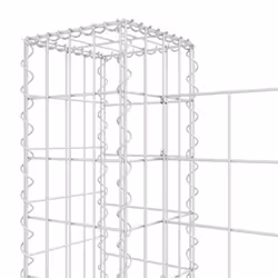 vidaXL U-shape Gabion Basket with 5 Posts Iron Outdoor Patio Wire Wall Fence - Additional view 4